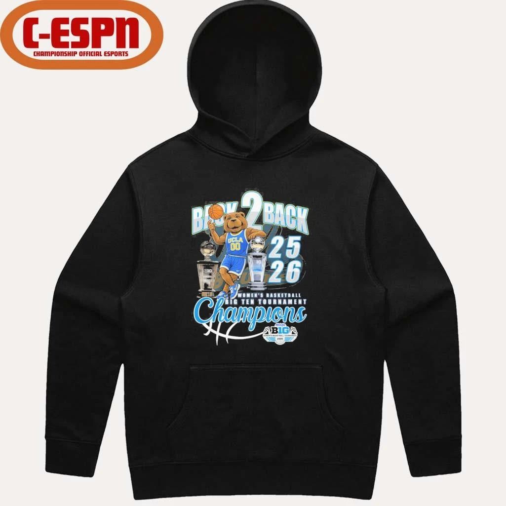 Ucla Bruins Mascot Back 2 Back Big Ten Women’s Basketball Tournament Champions Shirt