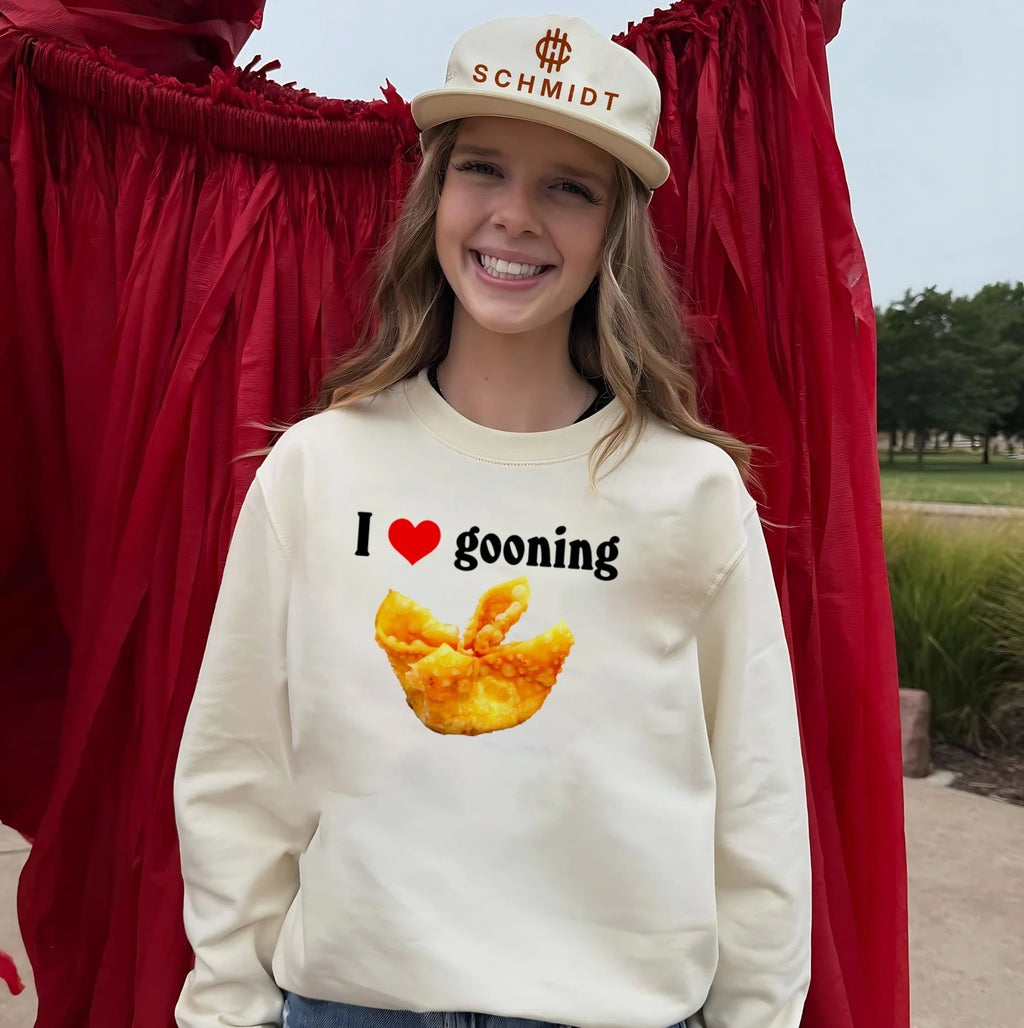 I Heart Gooning with Fried Wonton funny food meme shirt