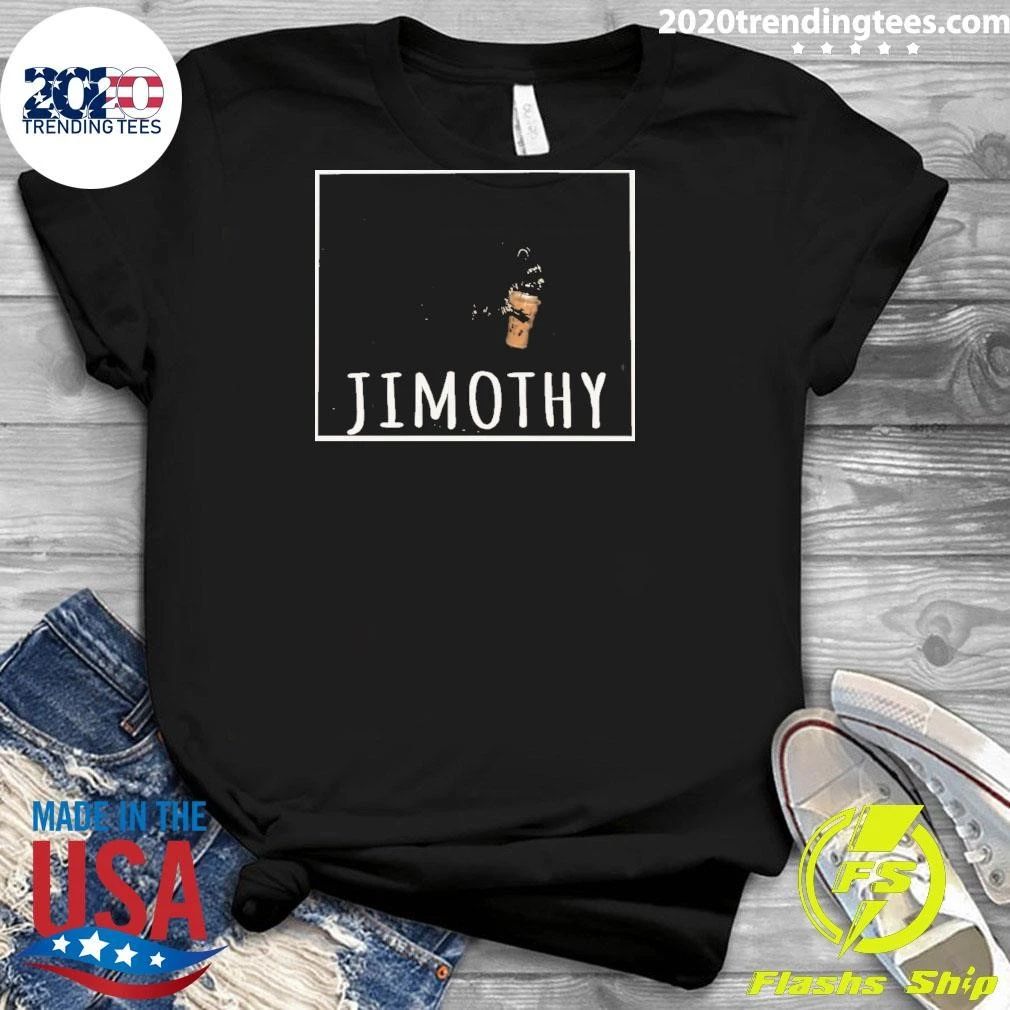 Jimothy Raccoon Drinking Iced Coffee Animal Lover Meme Shirt