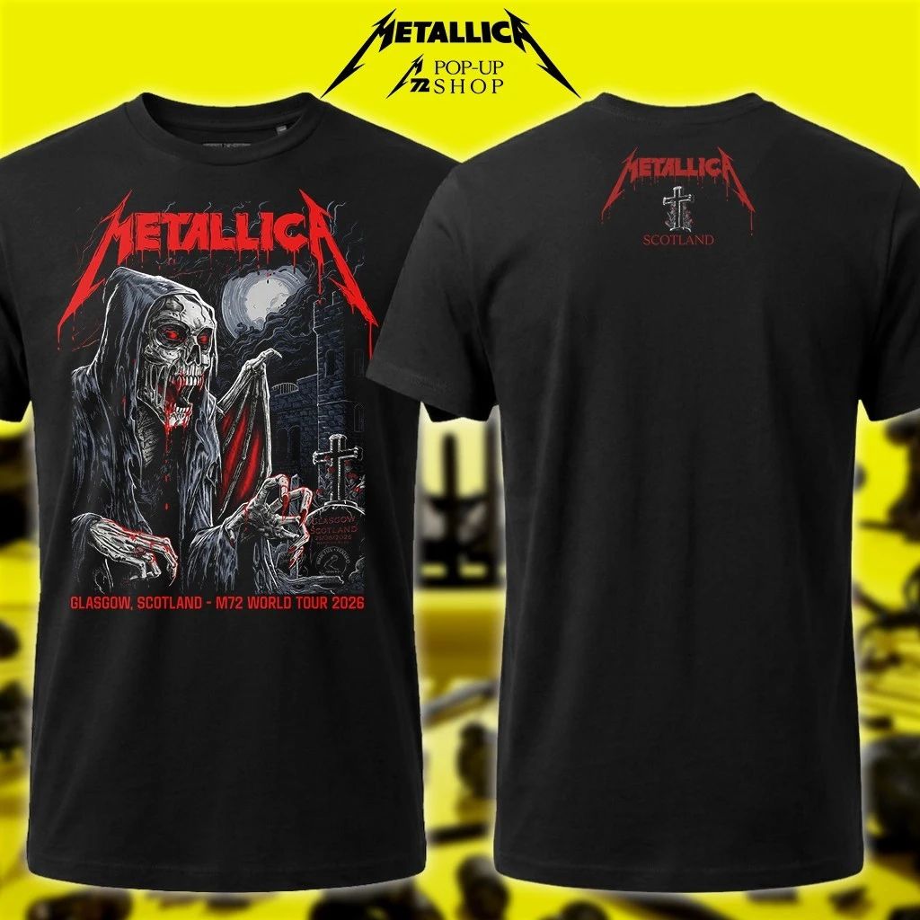Metallica Pop-Up Shop Glasgow Shirt – Hampden Park Scotland June 25th 2026 Show – Landon Armstrong Art