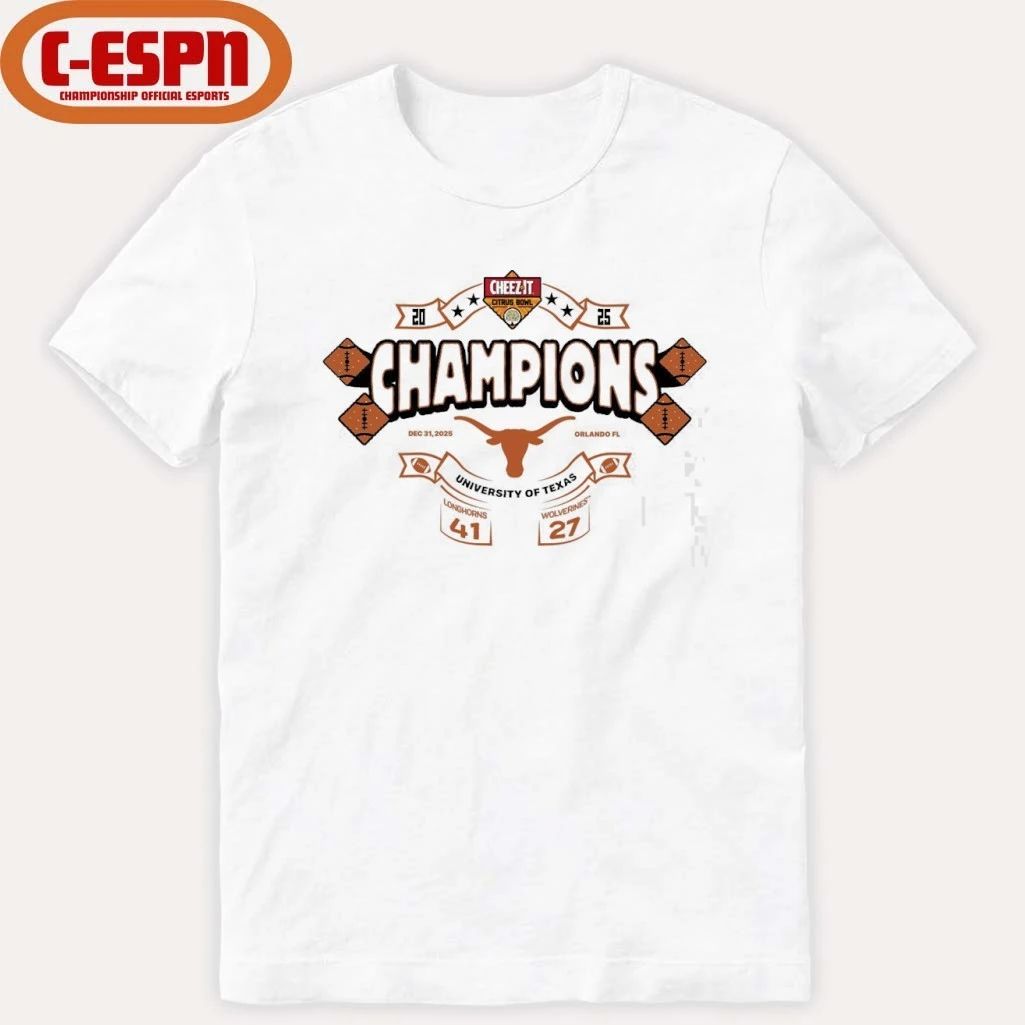 Texas Longhorns 2025 Cheez-it Citrus Bowl Champions Score Shirt