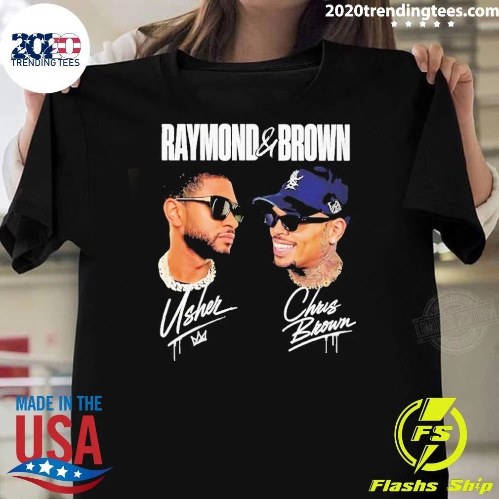 Chris Brown Usher Raymond And Brown Concert Signatures Shirt