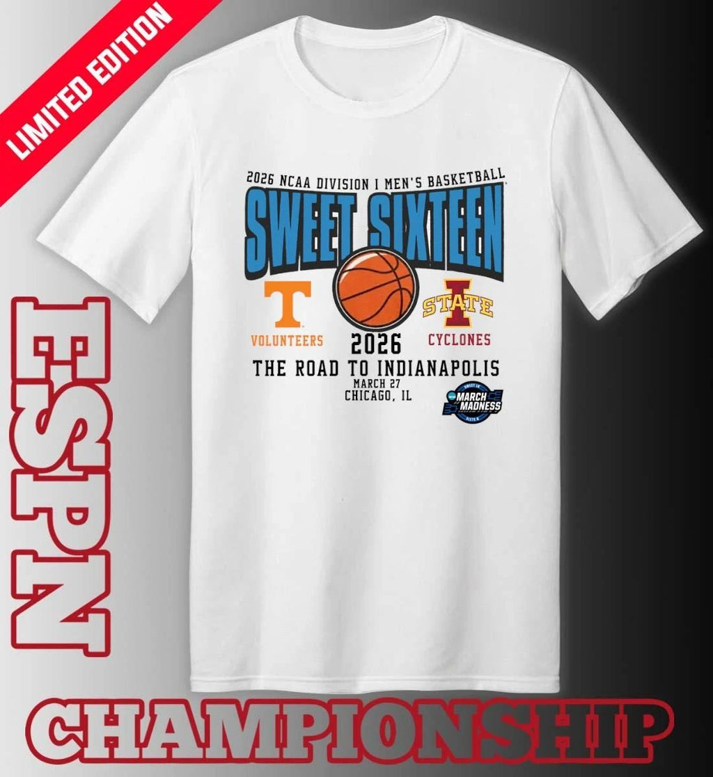 Tennessee Vs Iowa State 2026 NCAA DI Men’s Basketball Tournament Sweet Sixteen T-Shirt