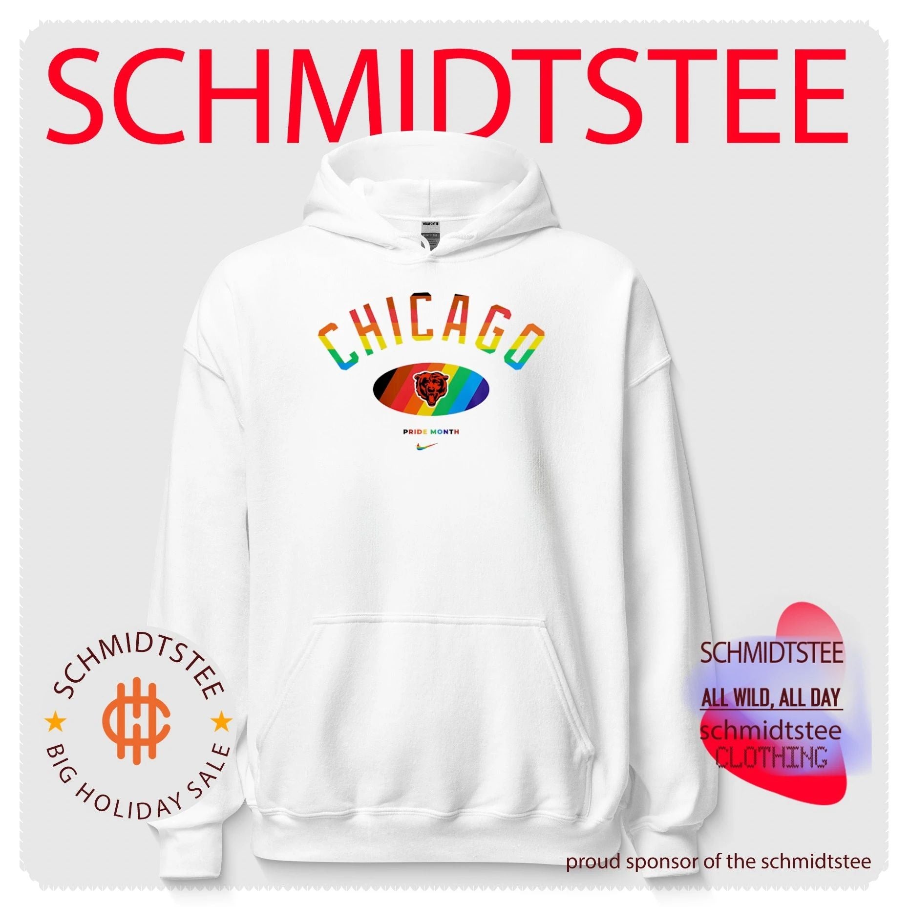 Chicago Bears Pride Month Rainbow logo shirt
