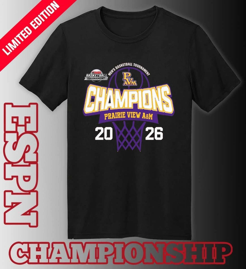 SWAC Men’s Basketball Tournament 2026 Champions Prairie View A&M Panthers T-Shirt