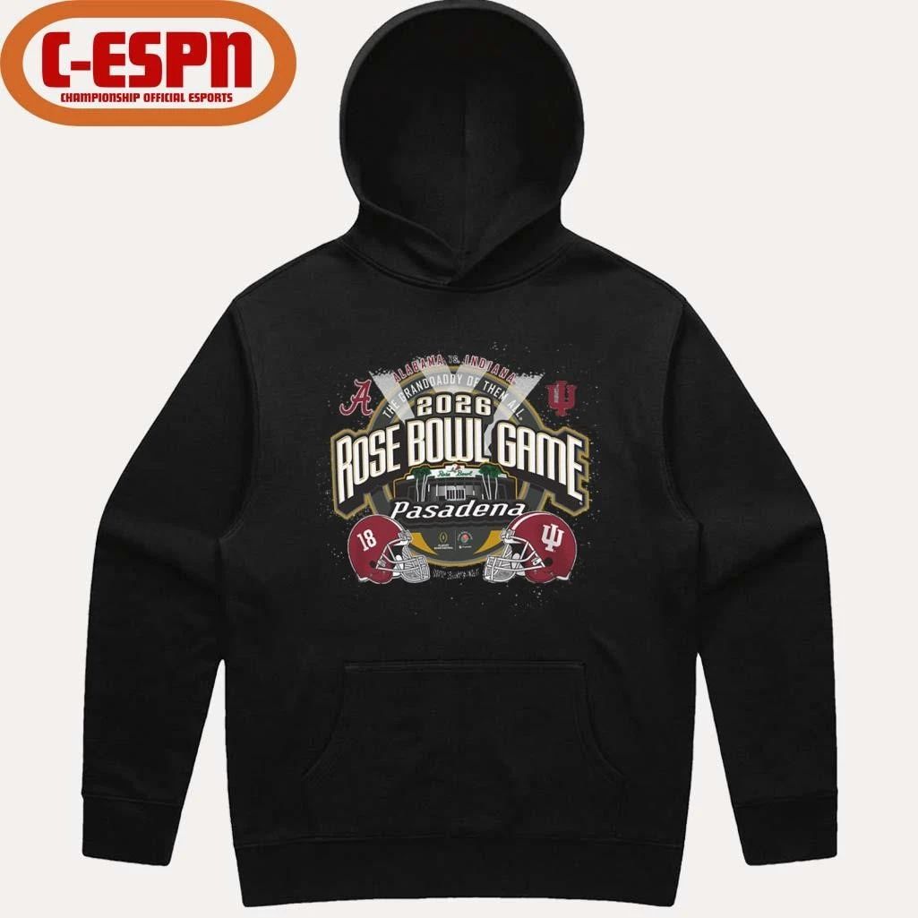 Indiana vs Alabama Football 2026 Rose Bowl Head to Head stadium shirt