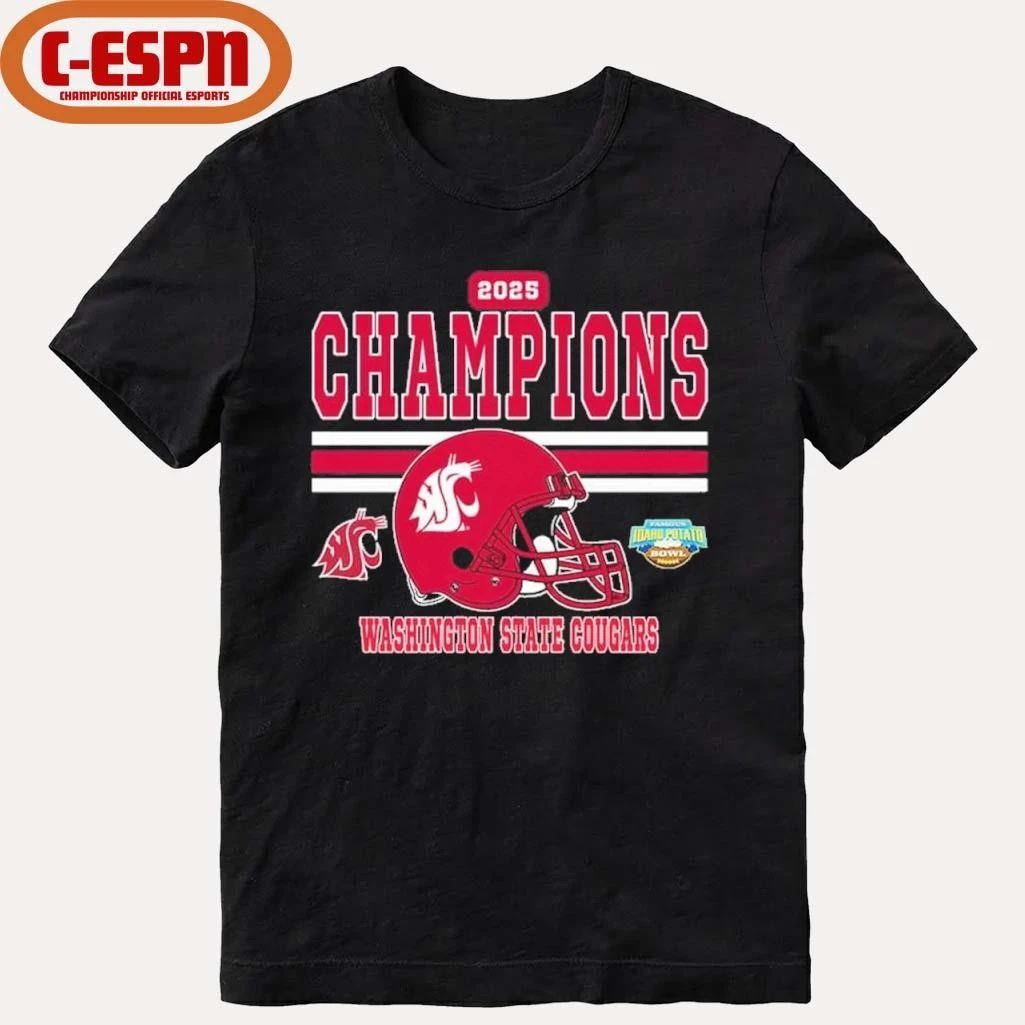 Washington State Cougars 2025 Idaho Potato Bowl Champions Shirt