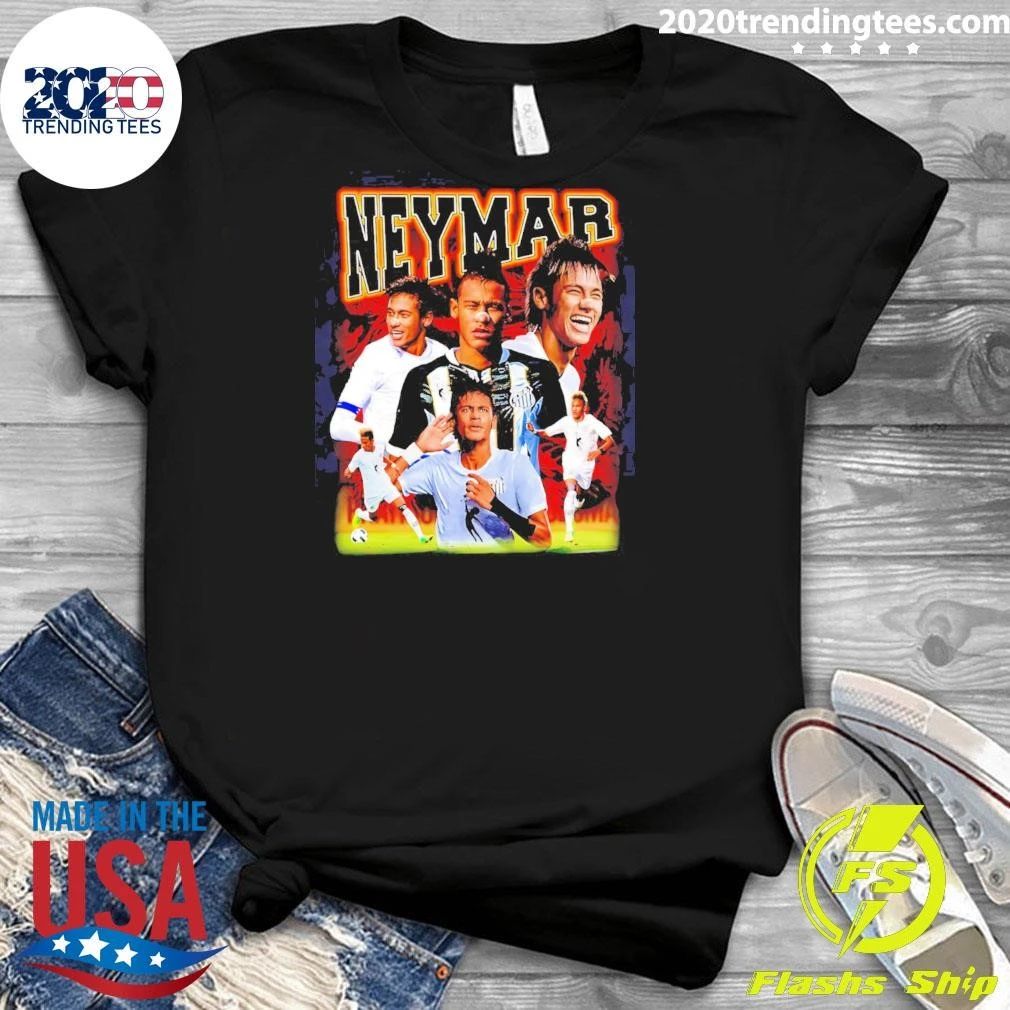 Neymar Young Santos Fc Legend Collage Brazilian Soccer Shirt