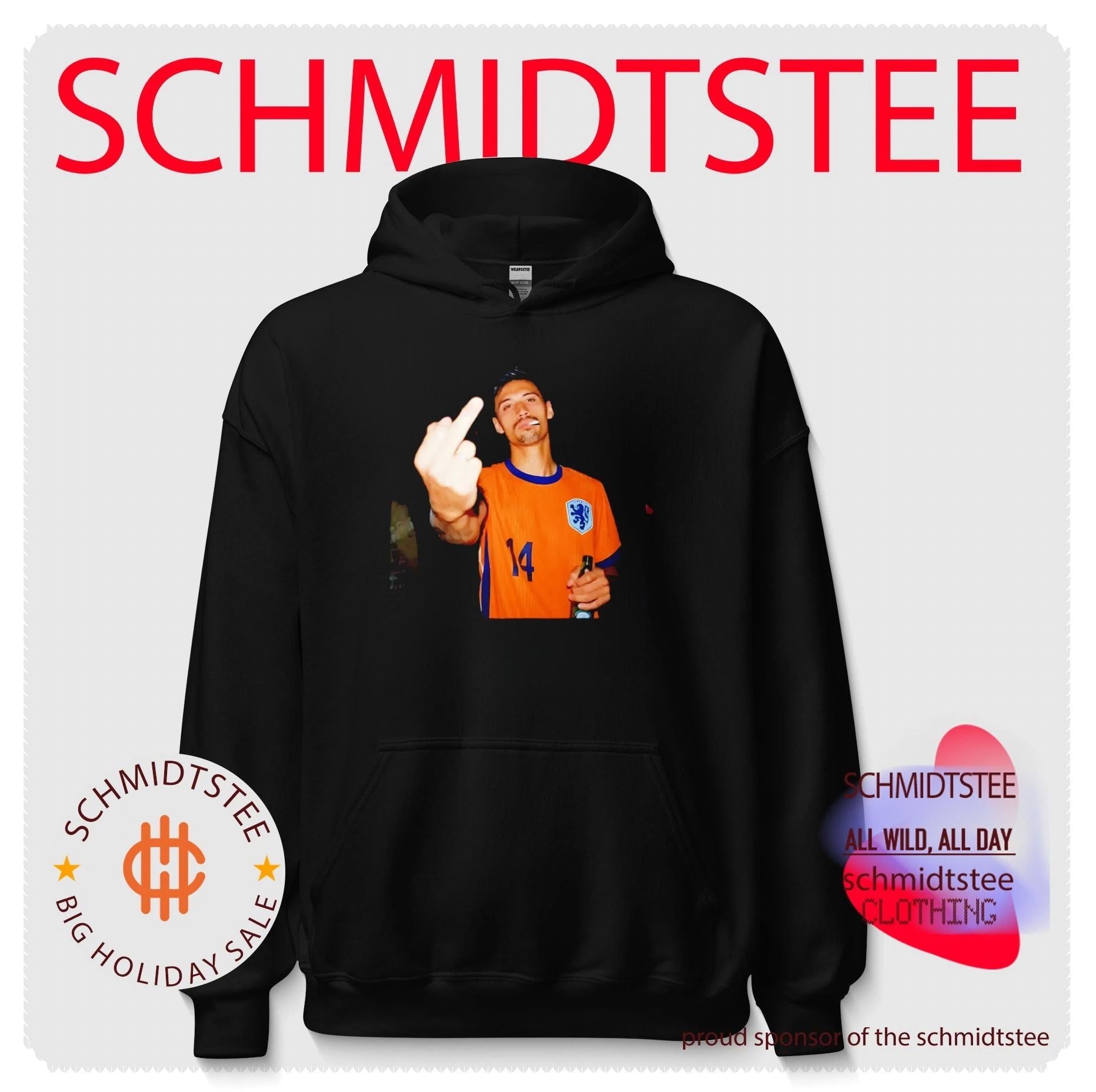 Netherlands National Football Team Number 14 middle finger shirt