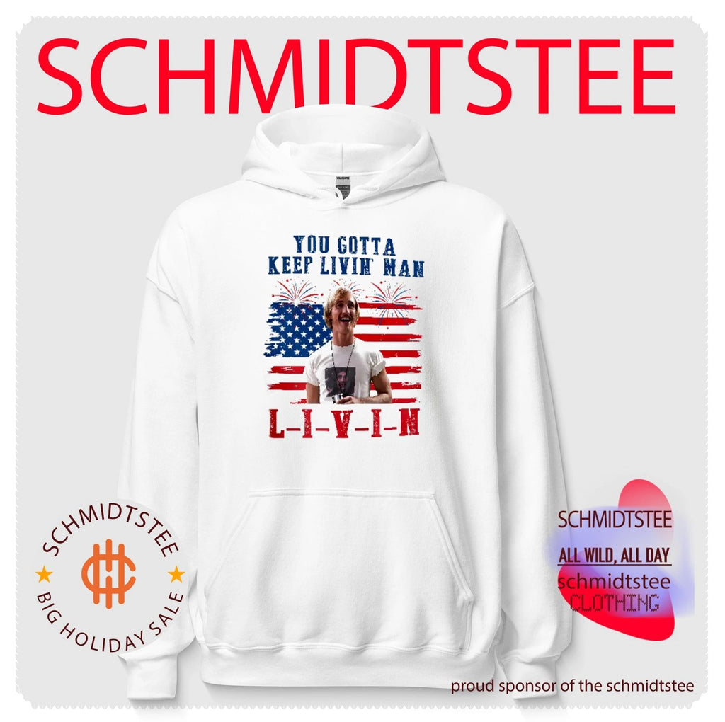 David Wooderson You Gotta Keep Livin Man Red White And Livin 4th Of July shirt