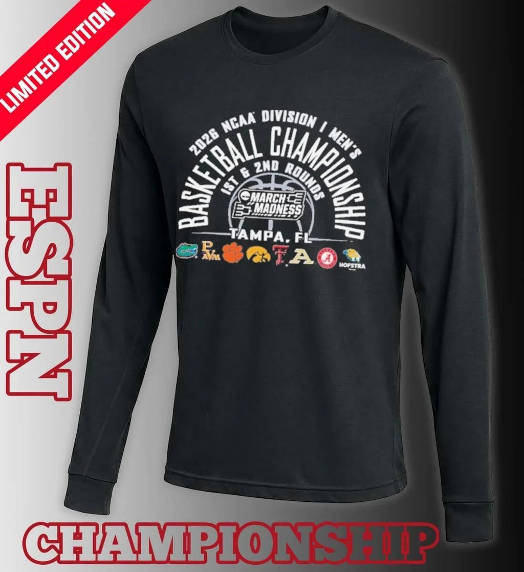 NCAA Men’s March Madness Tampa, FL 8 Teams T-Shirt