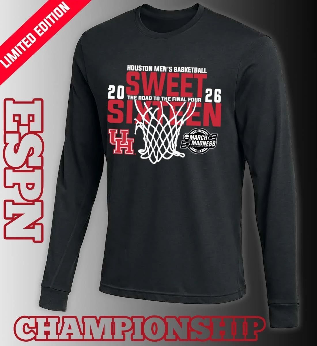 Houston Men’s Basketball 2026 Sweet Sixteen The Road To The Final Four Shirt
