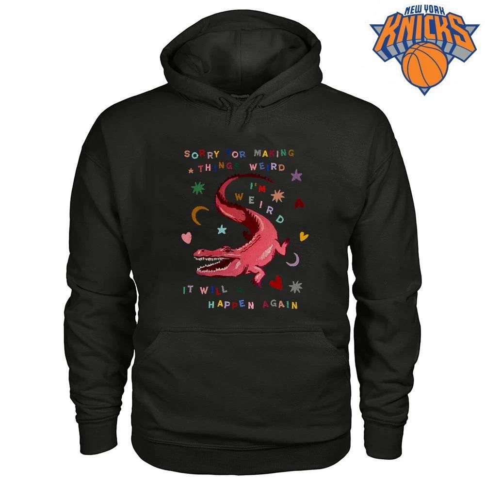 Sorry for Making Things Weird Cute Pink Alligator Funny Weirdo Shirt