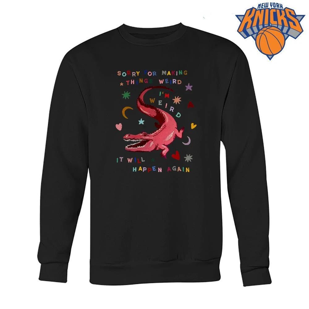 Sorry for Making Things Weird Cute Pink Alligator Funny Weirdo Shirt