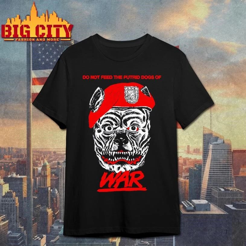 Putrid Dogs of War Bulldog Wearing Beret Graphic Shirt