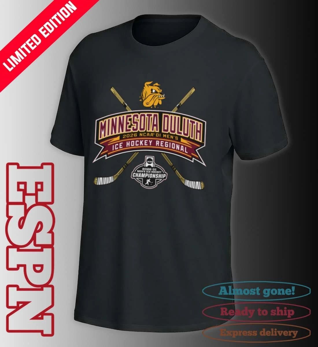 Minnesota Duluth Bulldogs 2026 NCAA DI Men’s Ice Hockey Regionals T-Shirt
