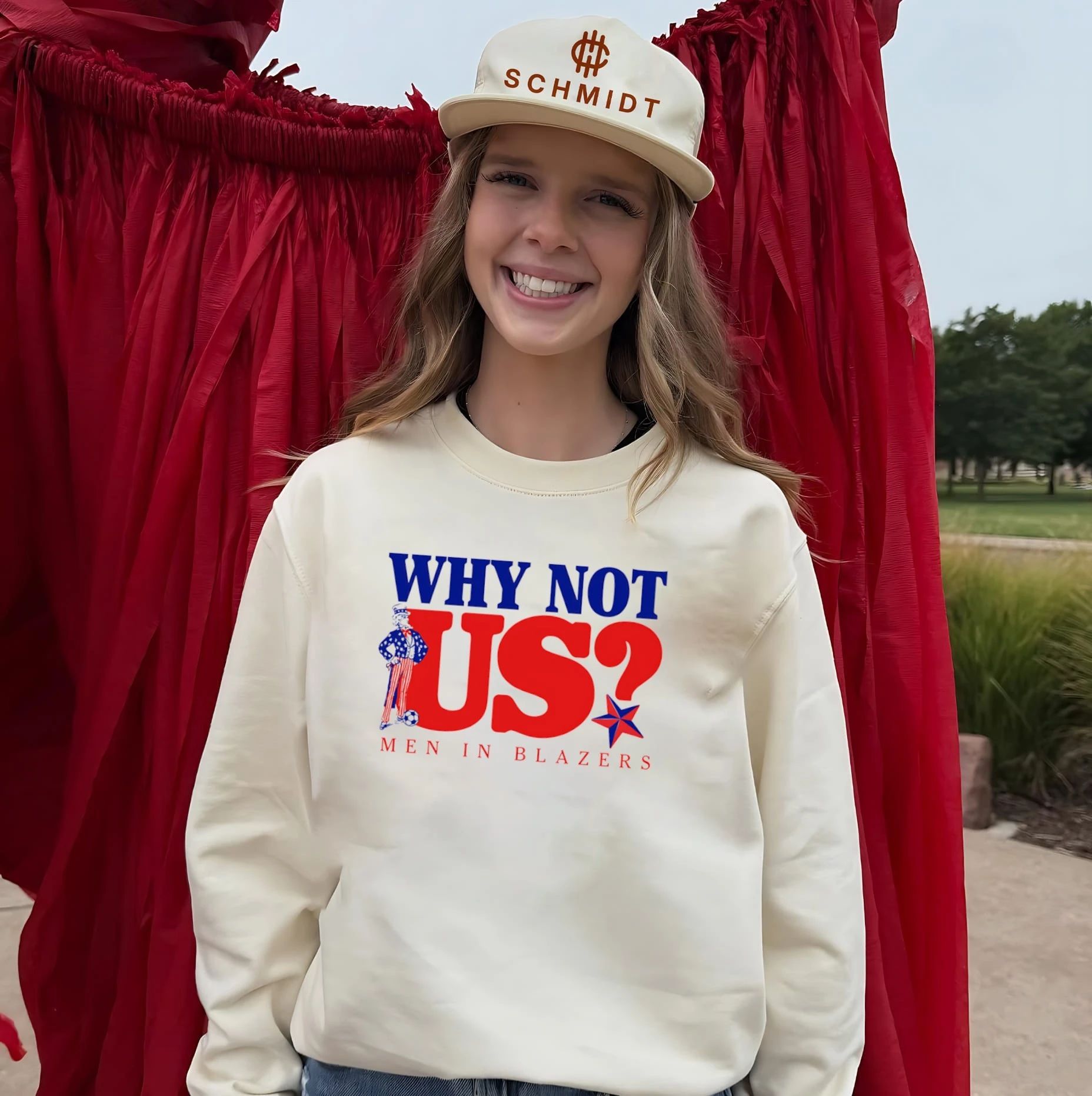 Why Not Us Men in Blazers Soccer Uncle Sam shirt