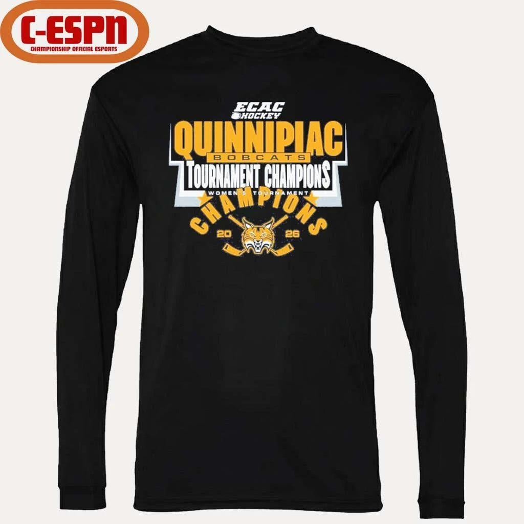 Quinnipiac University Women’s Hockey 2026 ECAC Tournament Champions Shirt