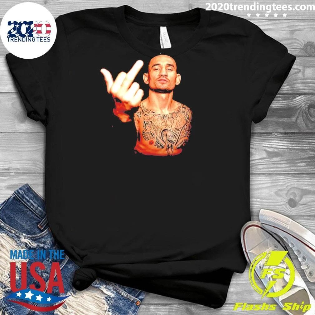 Max Holloway UFC middle finger graphic shirt