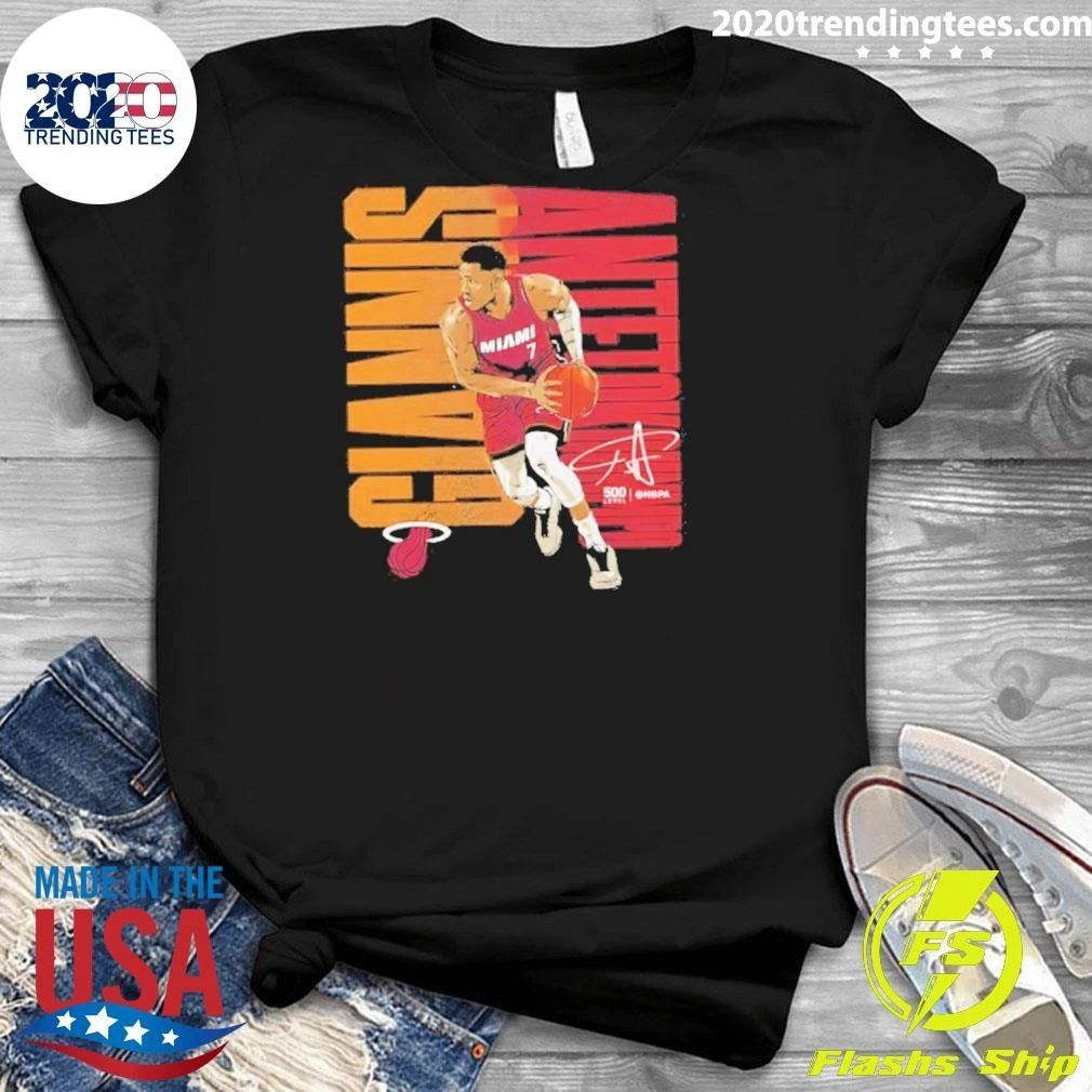 Giannis Antetokounmpo Miami Heat Nba Basketball Signature Shirt