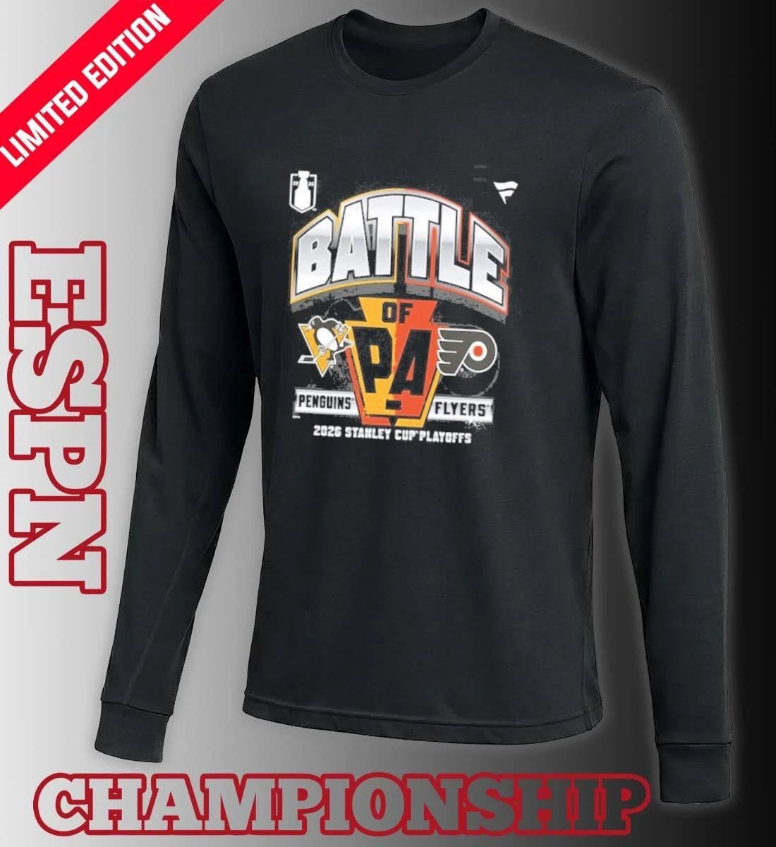 The Battle of Of PA 2026 Philadelphia Flyers vs. Pittsburgh Penguins T-Shirt