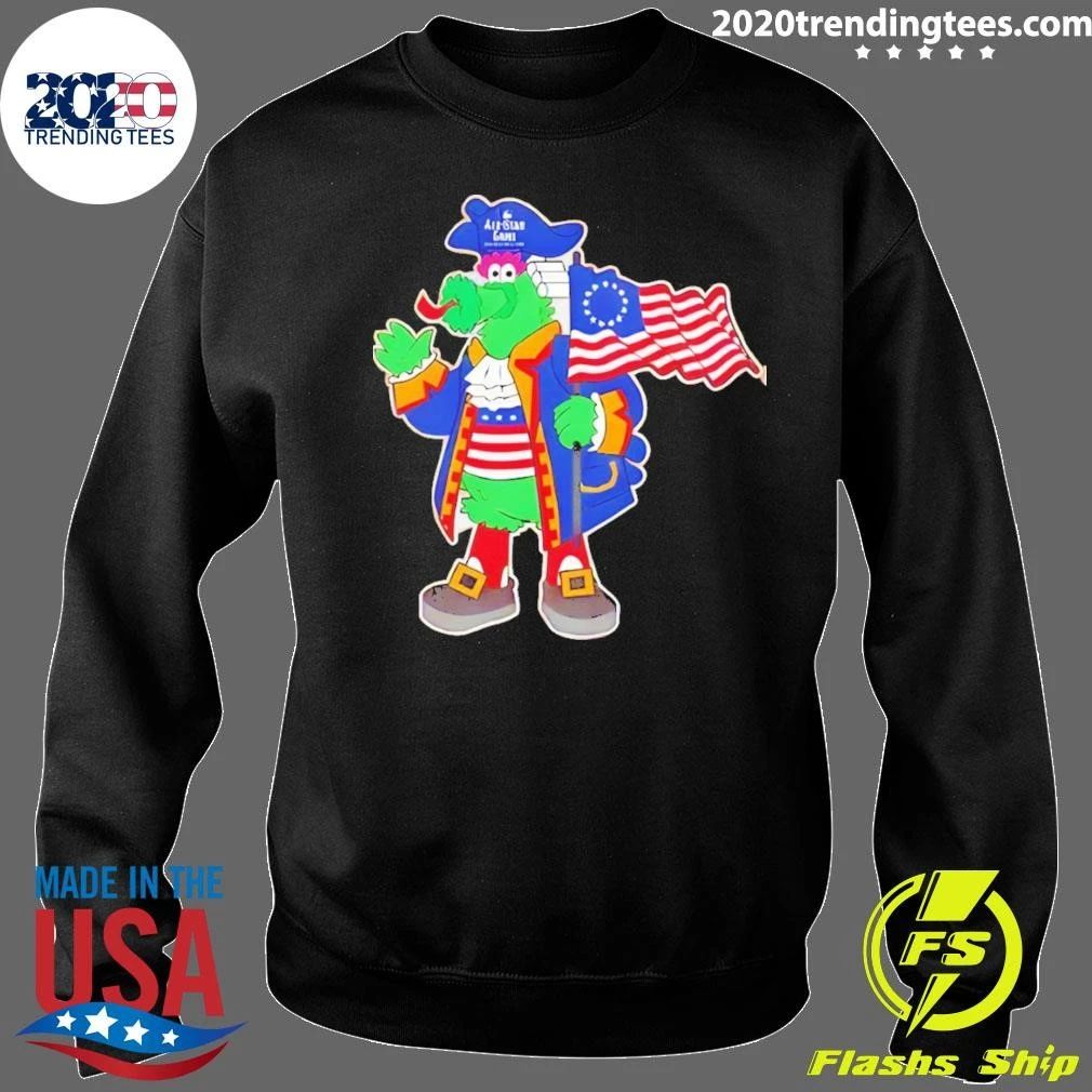 Phillie Phanatic Holding American Flag Philadelphia Phillies Baseball Mlb 2026 All Star Game Shirt