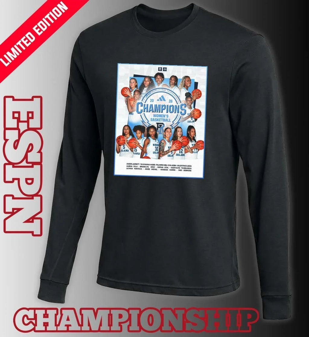 Rhode Island Women’s Basketball 2026 A-10 Conference Champions Poster T-Shirt
