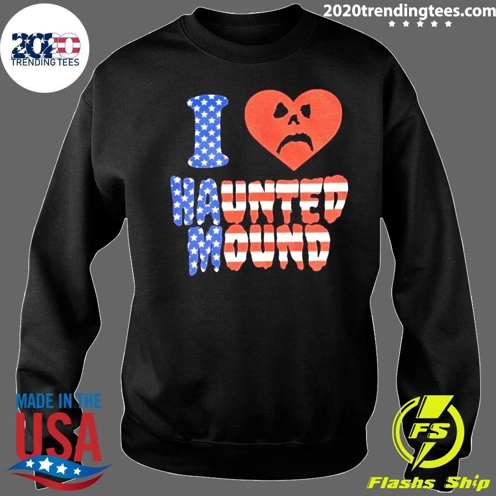 Sematary I Heart Haunted Mound USA American Flag Tee Shirt