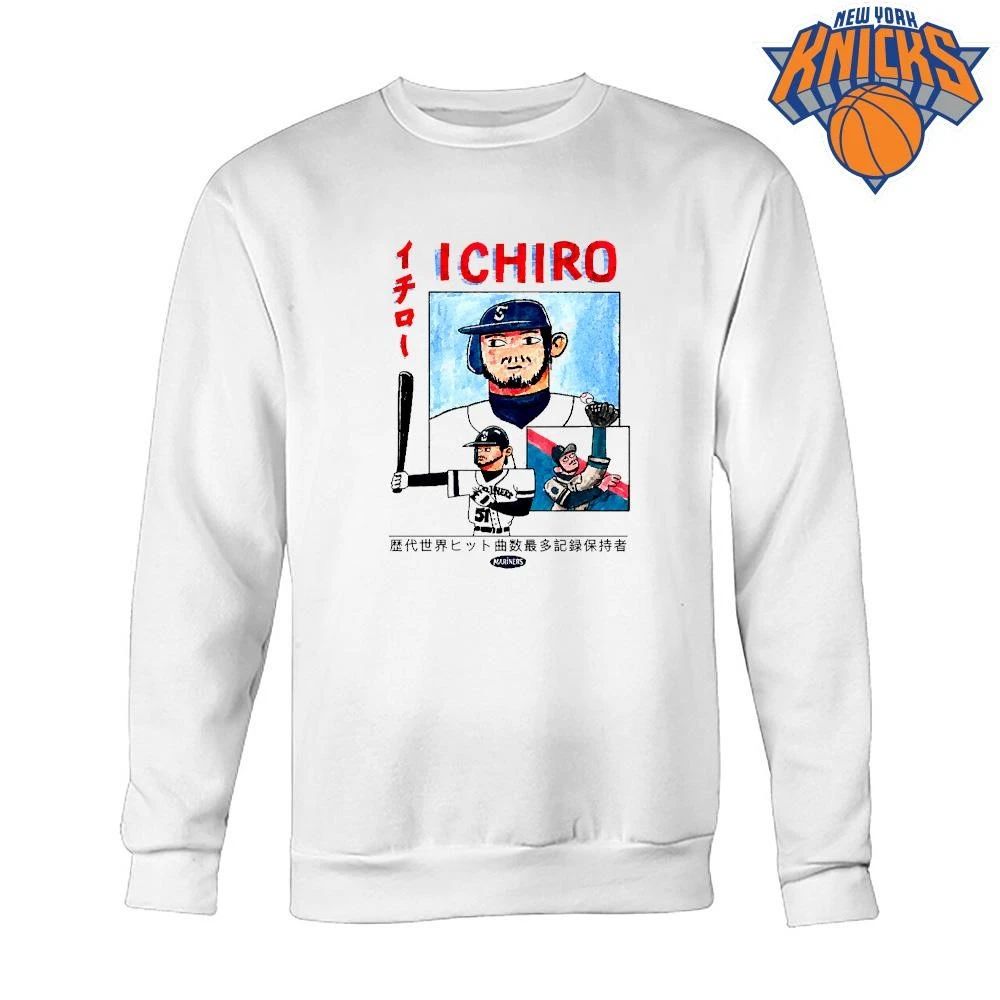 Ichiro Suzuki Seattle Mariners Japanese Art Baseball Graphic White T Shirt