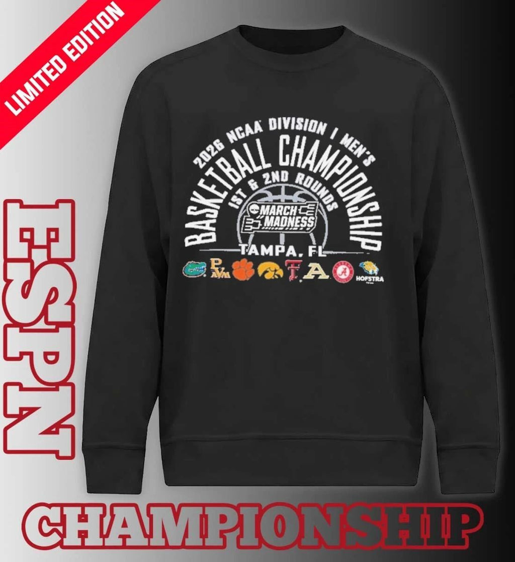 NCAA Men’s March Madness Tampa, FL 8 Teams T-Shirt