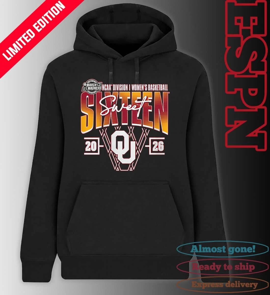 Oklahoma Sooners 2026 NCAA Women’s Basketball Tournament March Madness Sweet 16 Court Shot T-Shirt
