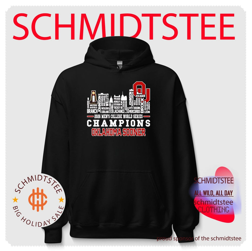 2026 Oklahoma Sooners Men’s College World Series Champions player name skyline shirt