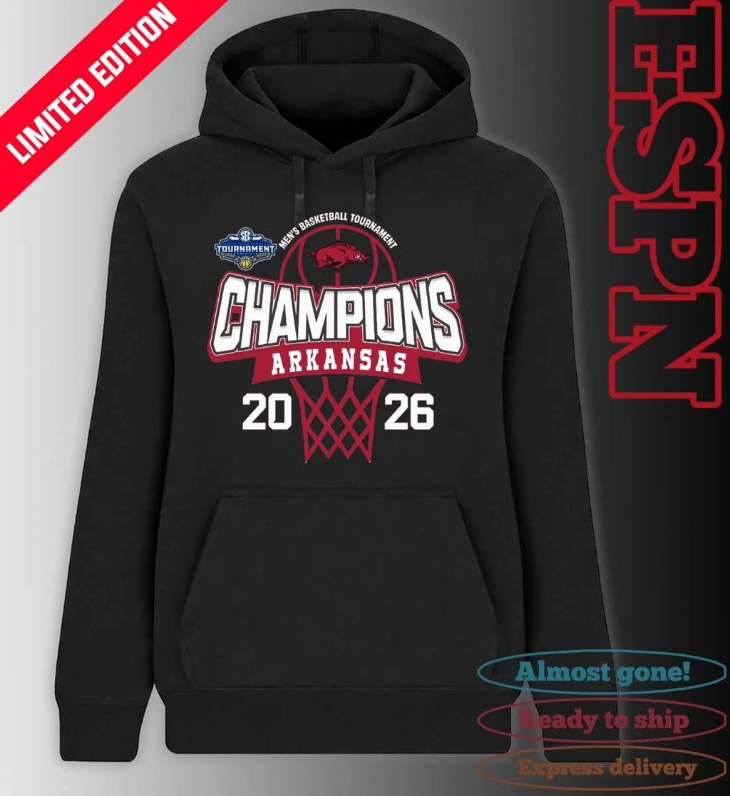 Arkansas Razorbacks 2026 Southeastern Conference Men’s Basketball Tournament Champions Shirt