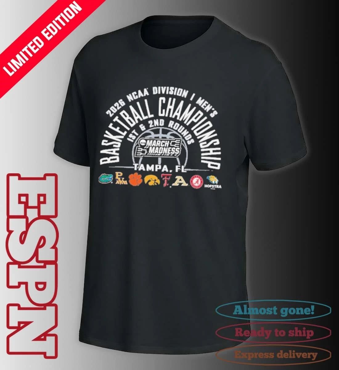 NCAA Men’s March Madness Tampa, FL 8 Teams T-Shirt