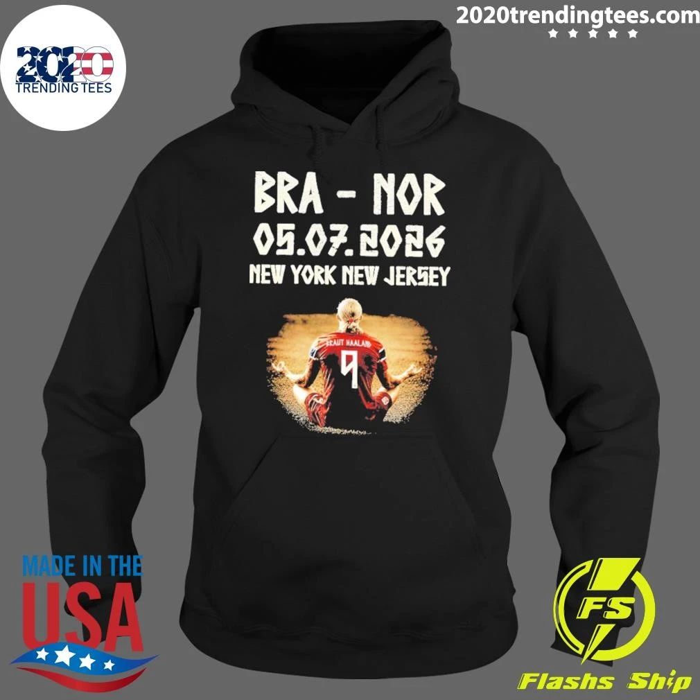 Erling Haaland Norway Soccer World Cup 2026 Bra-nor New York New Jersey Match Day Shirt