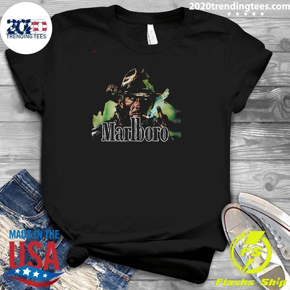 Marlboro Cowboy Smoking Middle Finger Vintage Style Shirt