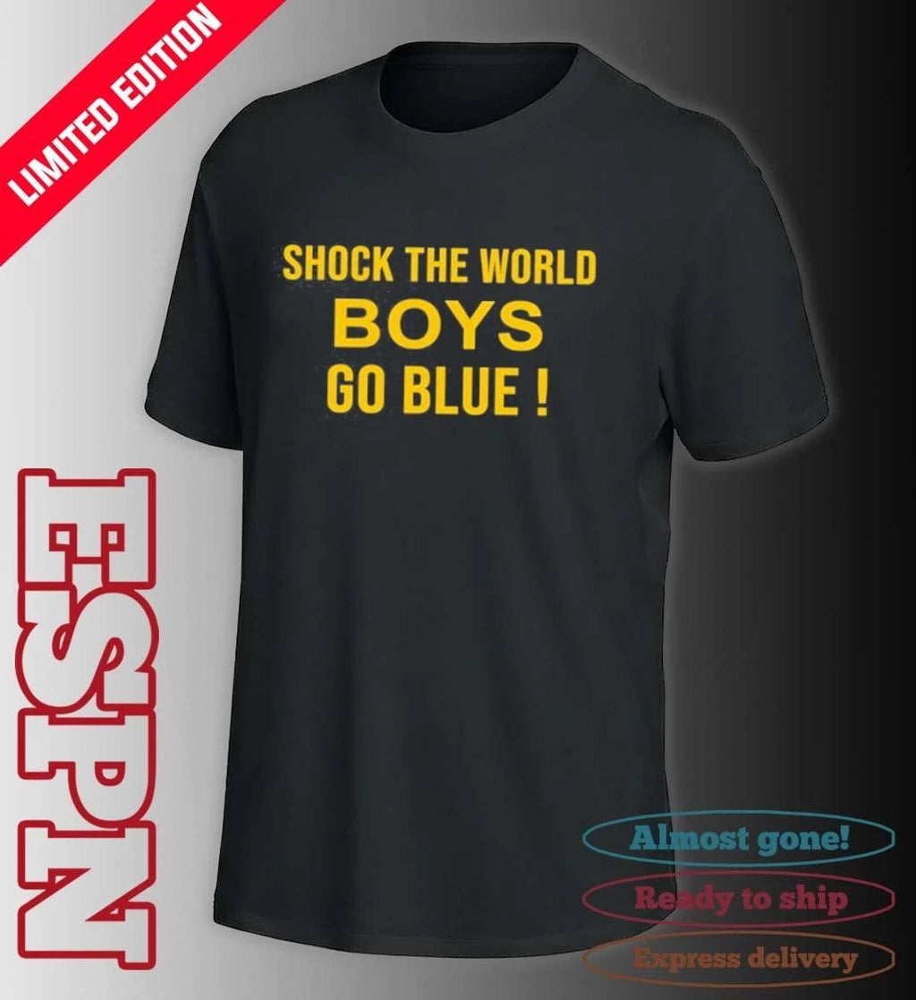 Michigan Basketball Shock The World Boys Go Blue Shirt