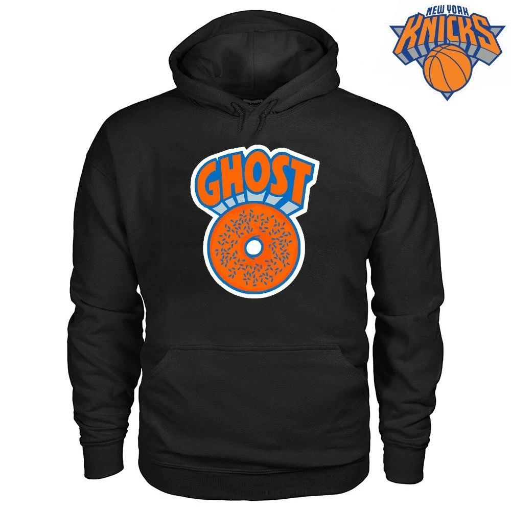 Ghost Donut Orange Frosted Sprinkles Funny Cute Cartoon Vector Art Shirt