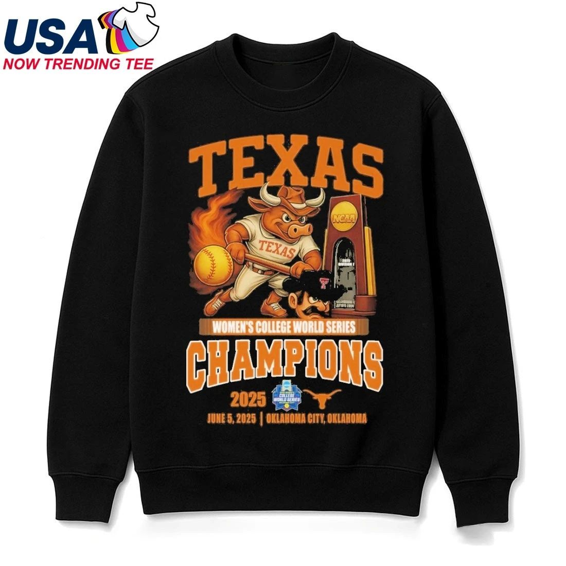 Texas Longhorns Women’s College World Series Champions June 5, 2025 Oklahoma City, Oklahoma Mascot Shirt