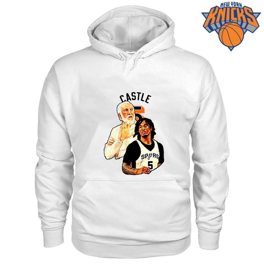 Stephon Castle Coach Gregg Popovich San Antonio Spurs Basketball Vintage Art Shirt
