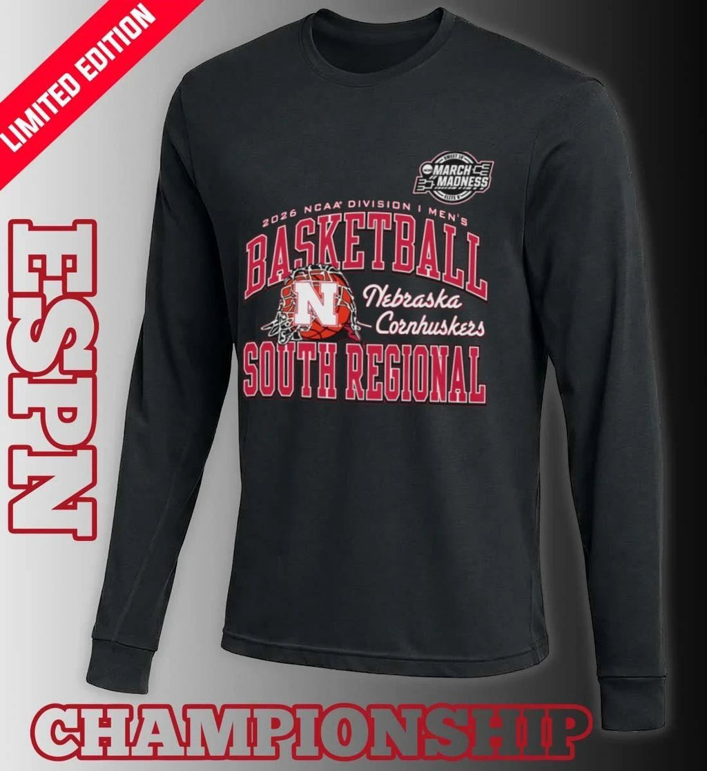 Nebraska Cornhuskers 2026 NCAA DI Men’s Basketball Sweet 16 – South Regional T-Shirt