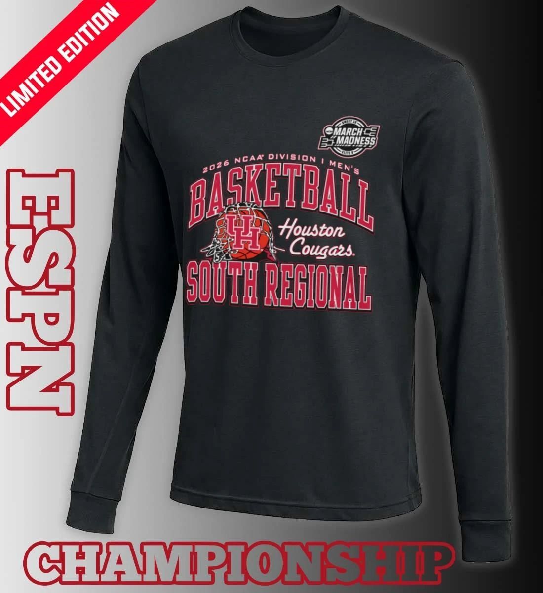 Houston Cougars 2026 NCAA DI Men’s Basketball Sweet 16 – South Regional T-Shirt