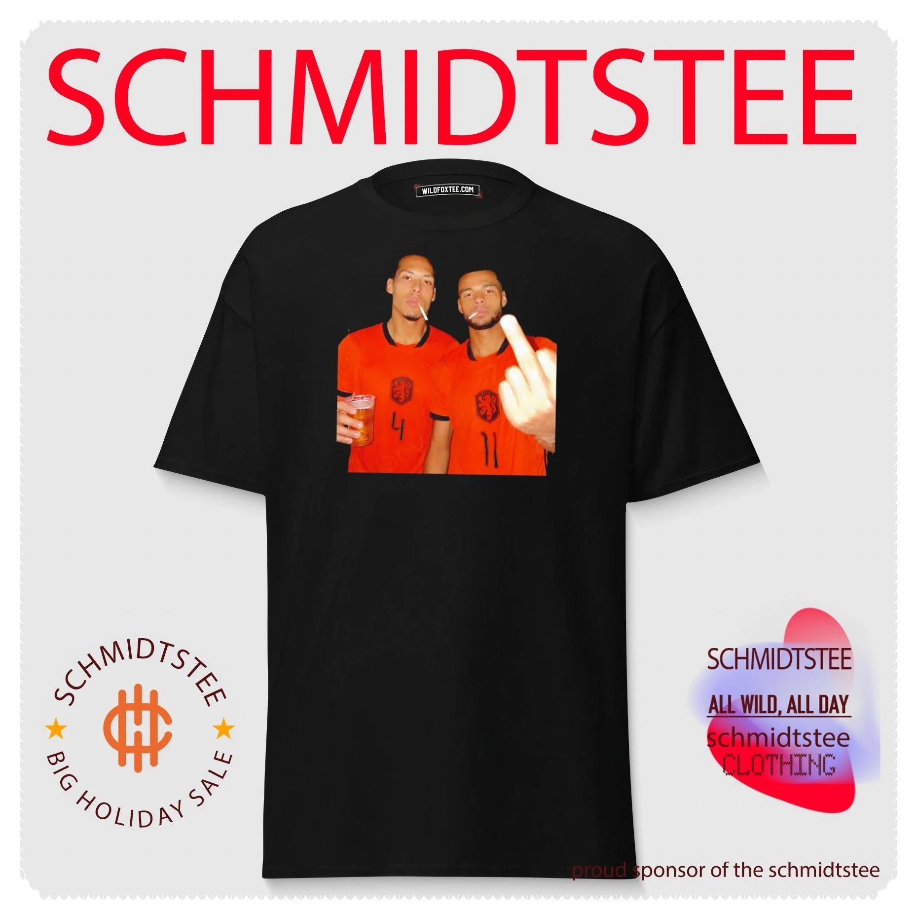 Virgil van Dijk and Cody Gakpo Netherlands National Team middle finger shirt