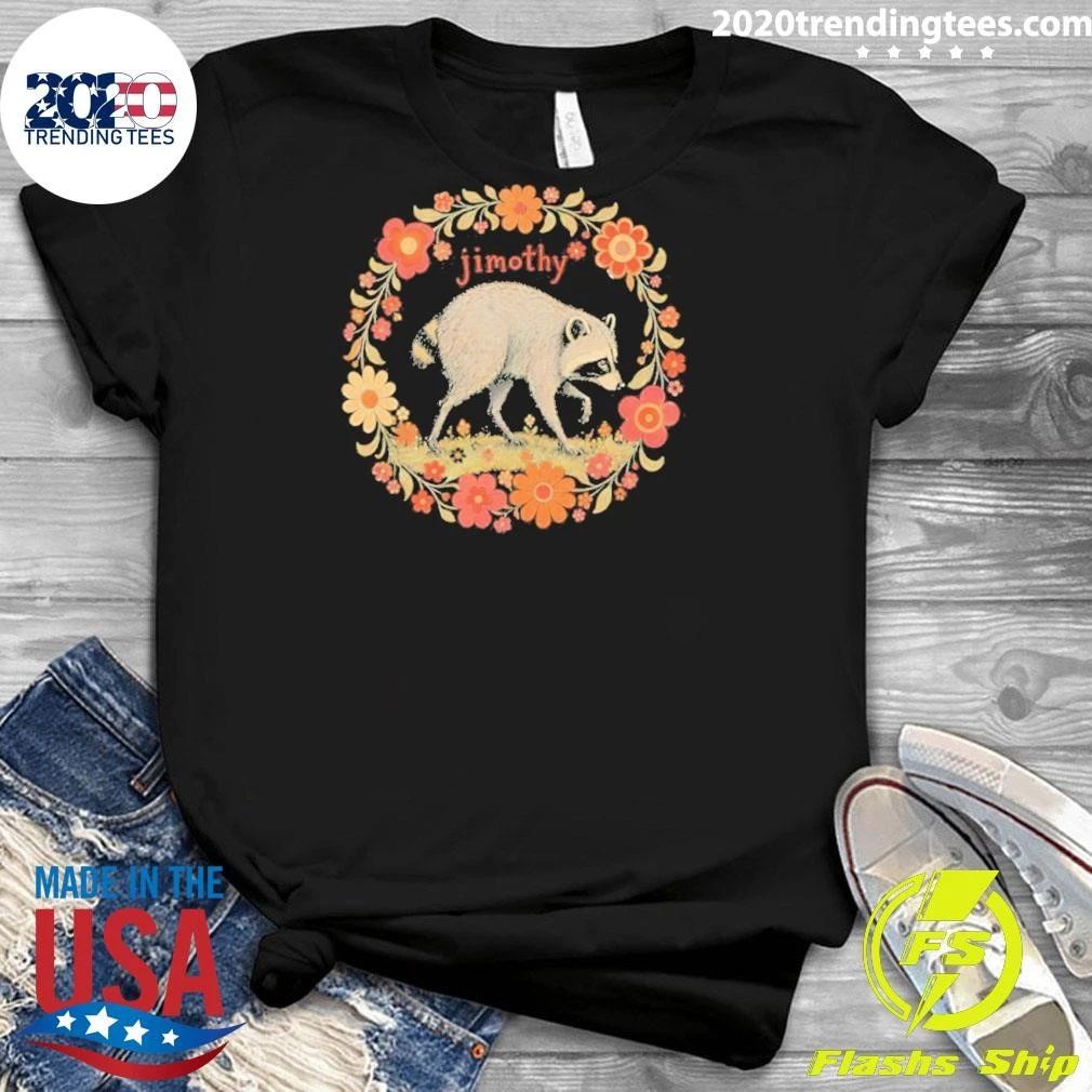 Jimothy Raccoon Floral Wreath Cottagecore Shirt