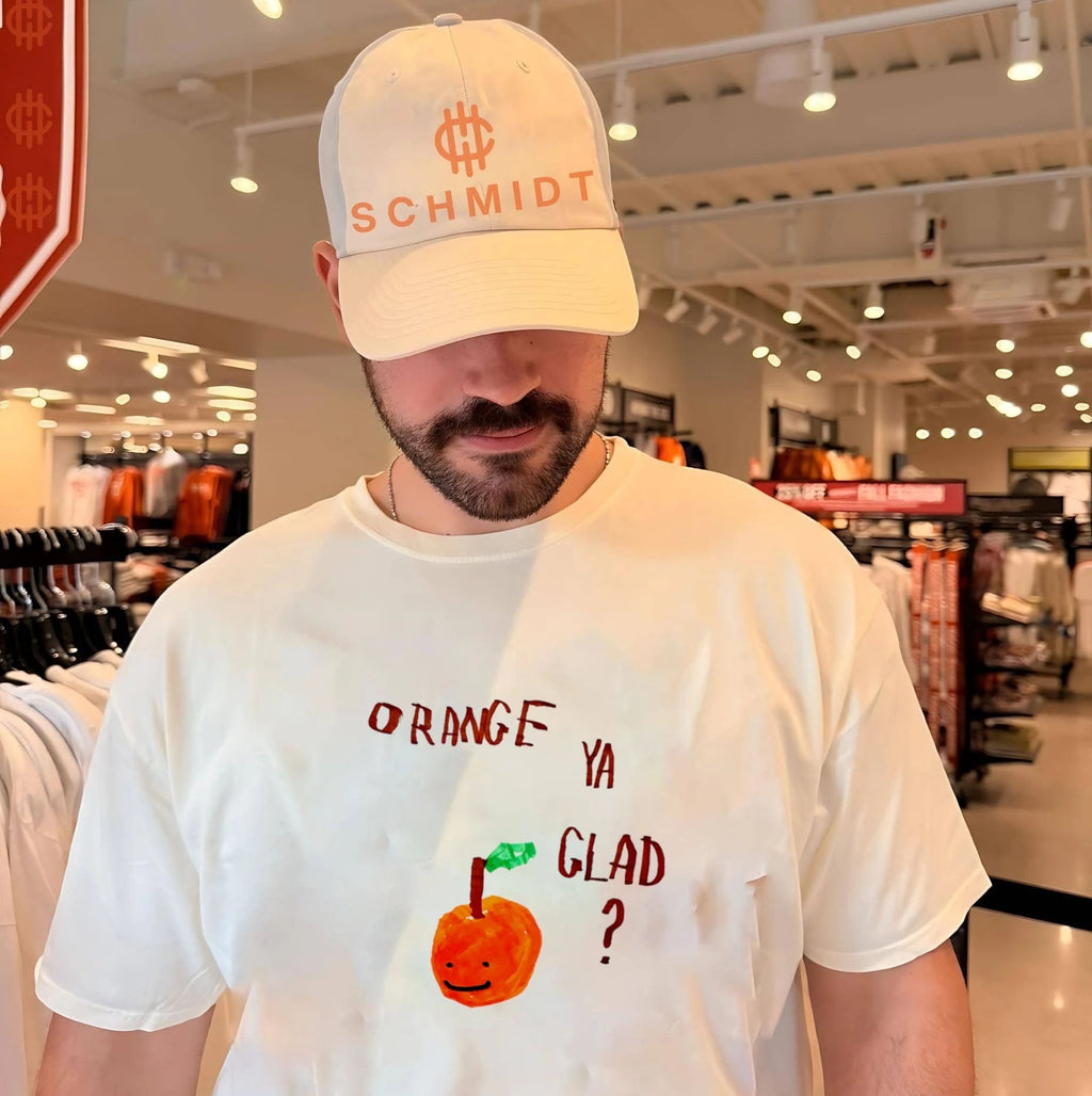 Orange Ya Glad fruit pun food punny paint shirt