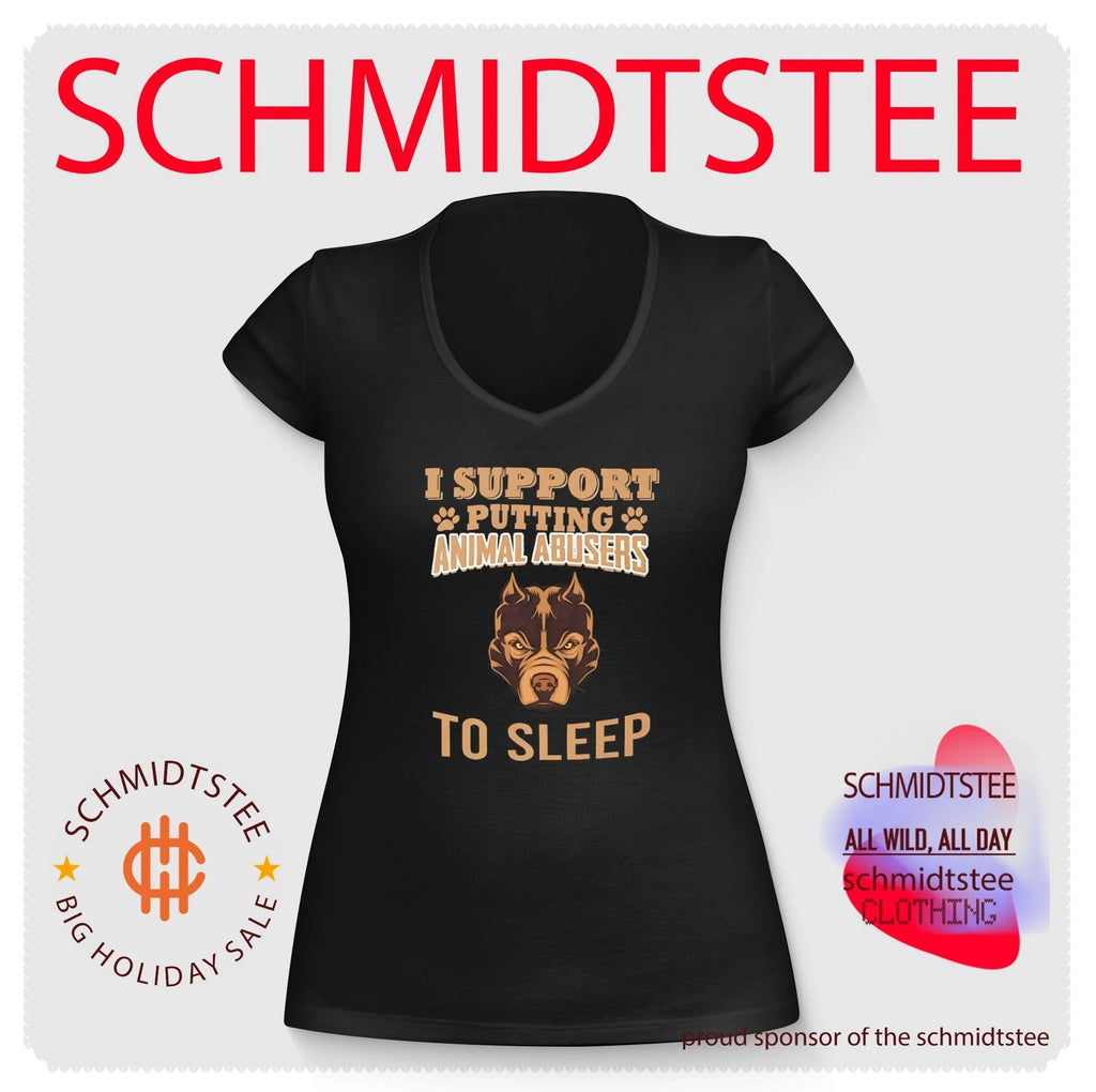 I support putting animal abusers to sleep pitbull dog illustration shirt