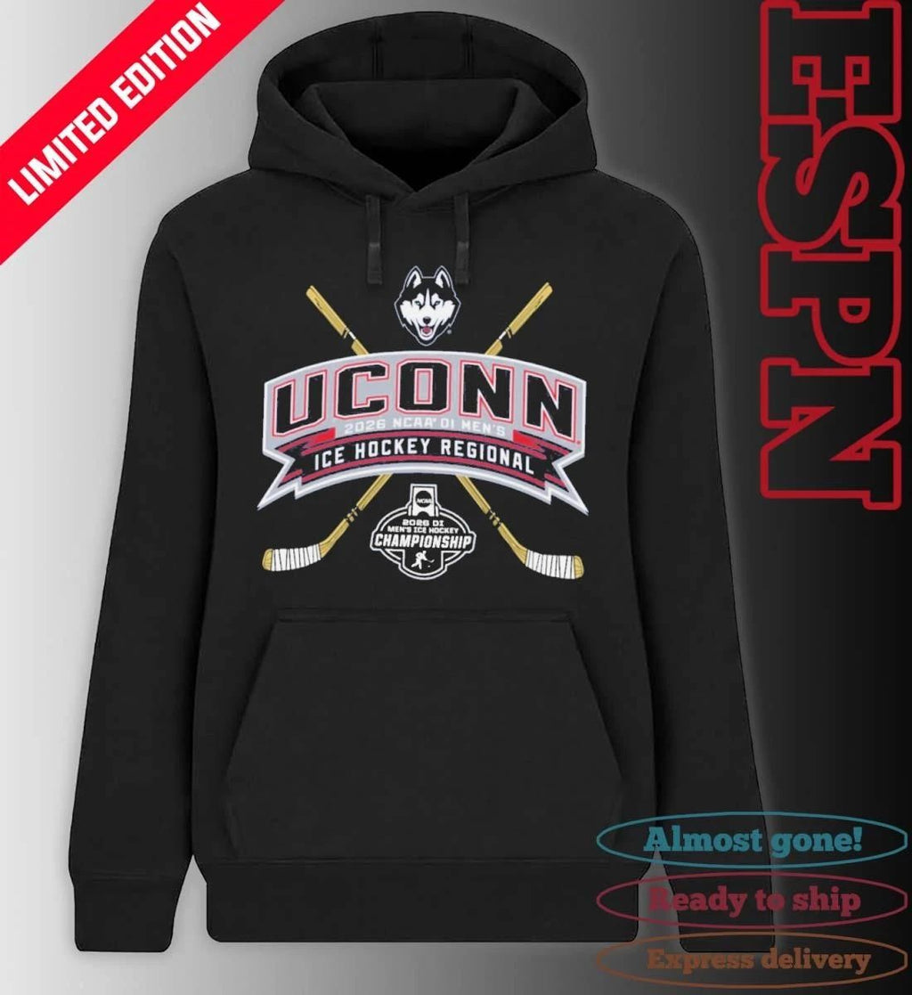 Uconn Huskies 2026 NCAA DI Men’s Ice Hockey Regionals T-Shirt