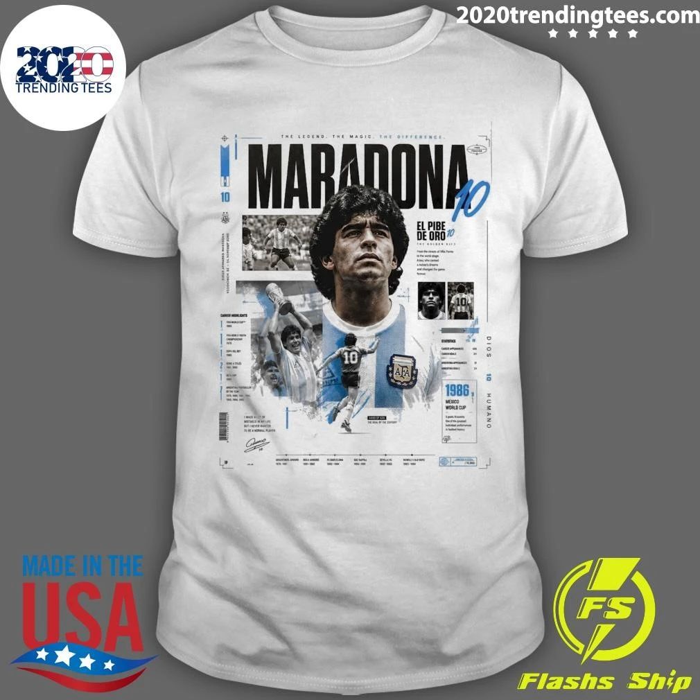 Diego Maradona Retro 90s Football Shirt