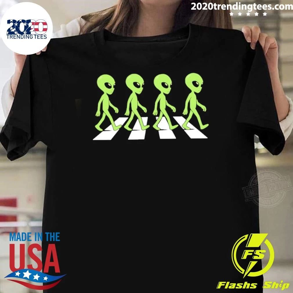 Alien Crosswalk Aliens Ufo Abbey Road Shirt