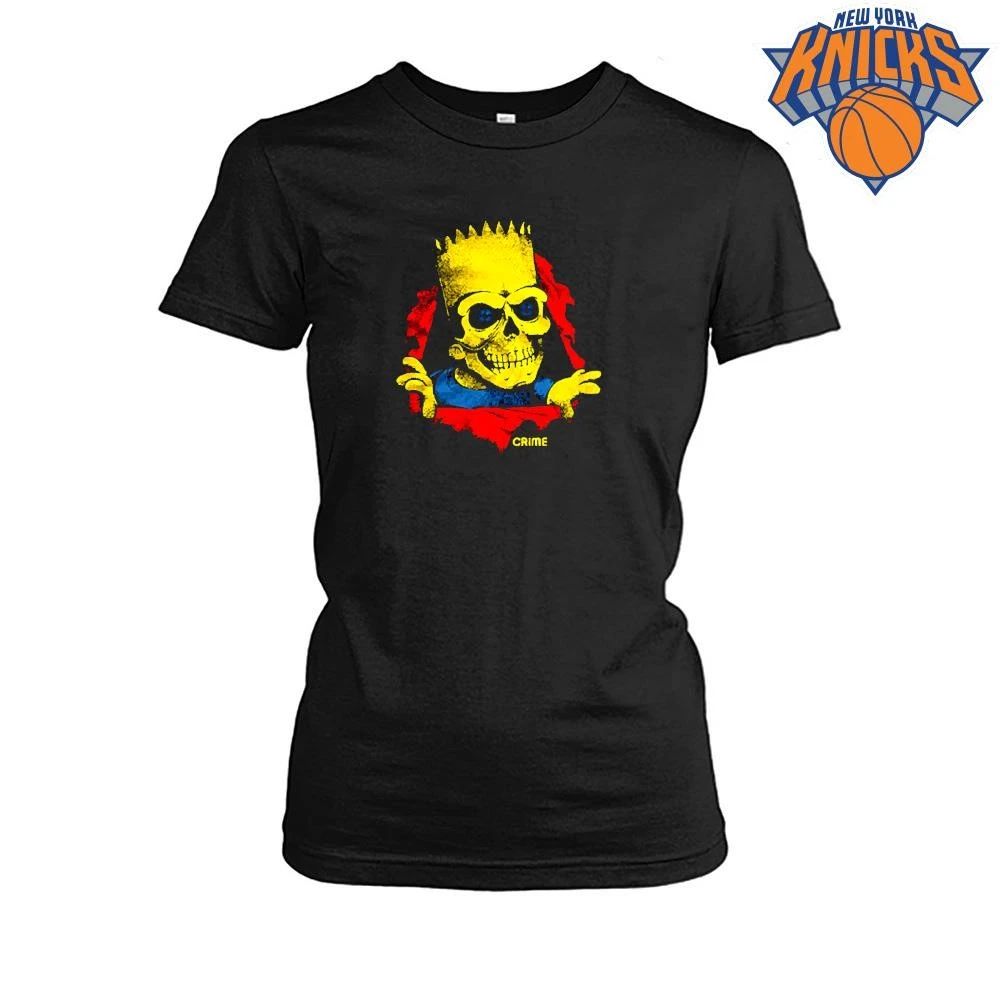 Bart Simpson Skeleton Skull Crime Streetwear Bootleg Graphic Shirt